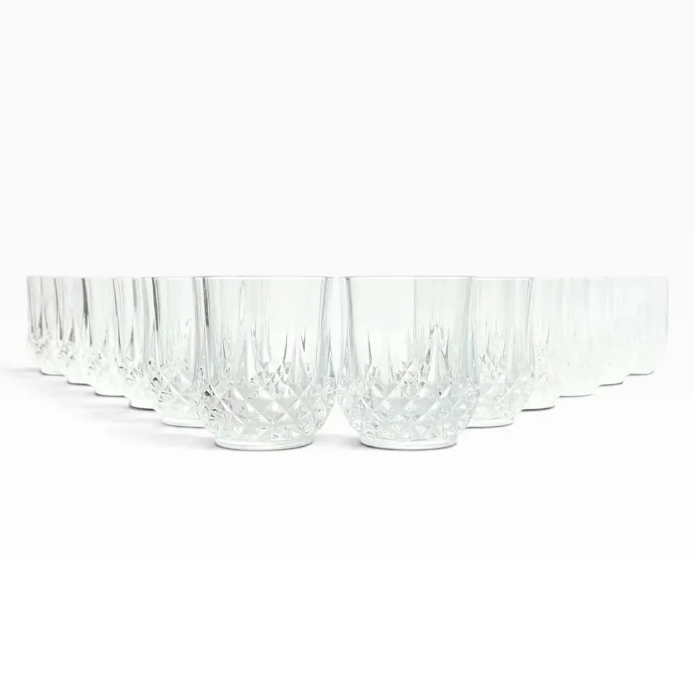 Cristal d’Arques “Longchamp” 12 Crystal Old Fashioned Tumbler Glasses 3.75” 10oz